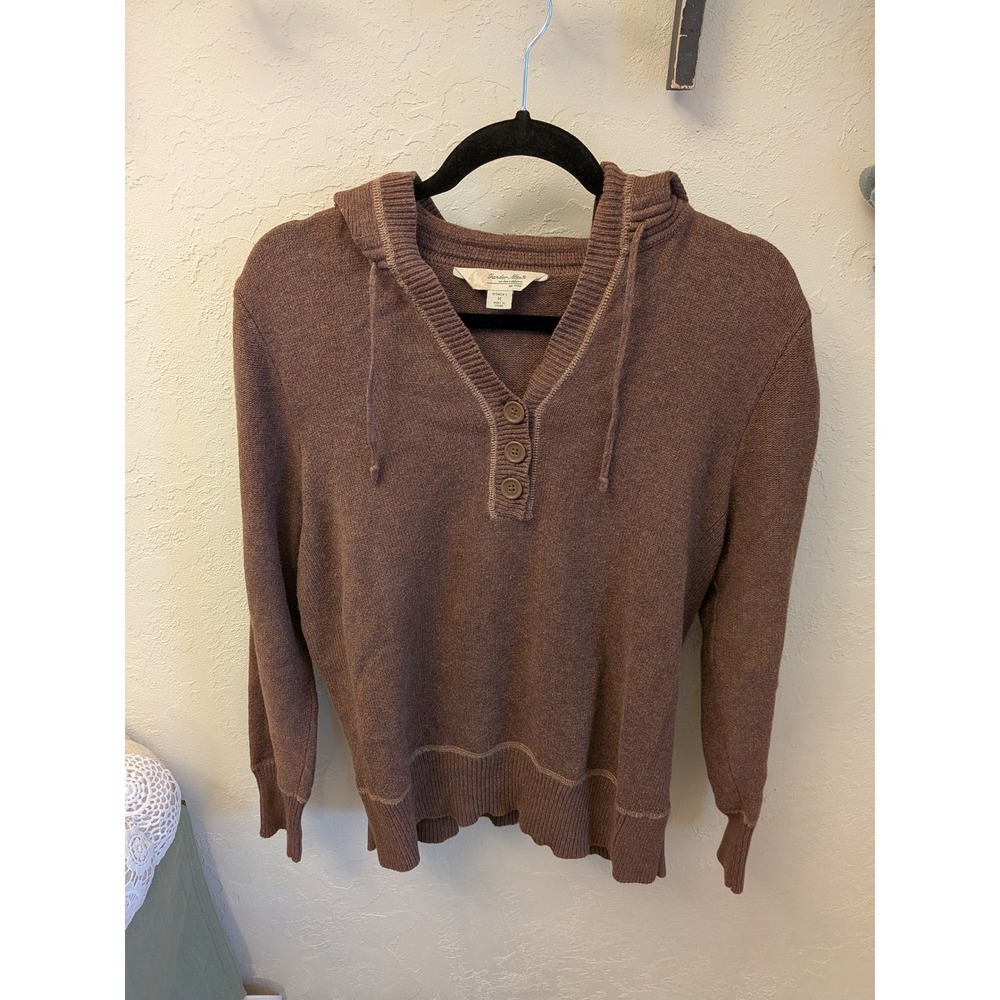 Gander Mountain Women's Brown Knit Hoodie Pullover Sweater Size M